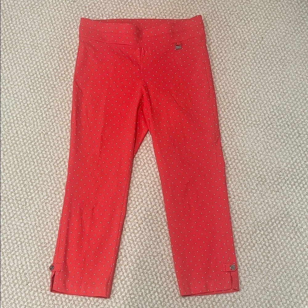 Rafaella Coral Pants with White polka Dots - Picture 5 of 8